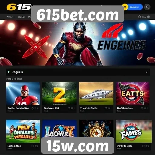 Variedade de jogos disponíveis na 615bet